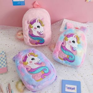 Cute Plush Unicorn Toddler Mini Travel Bag Princess Plush Backpack for Girls 1-6